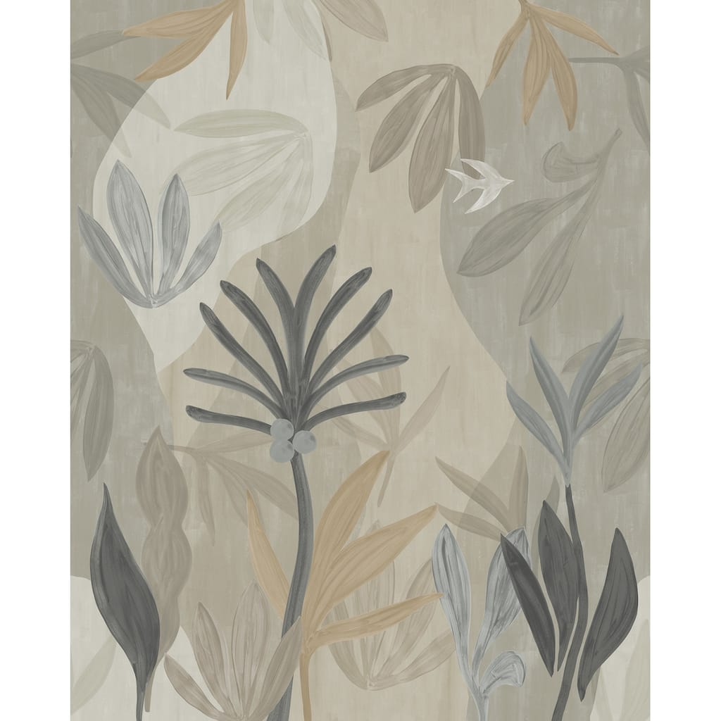 York Wallcoverings Chambord Gardens Graphite and Carbon Wall Mural