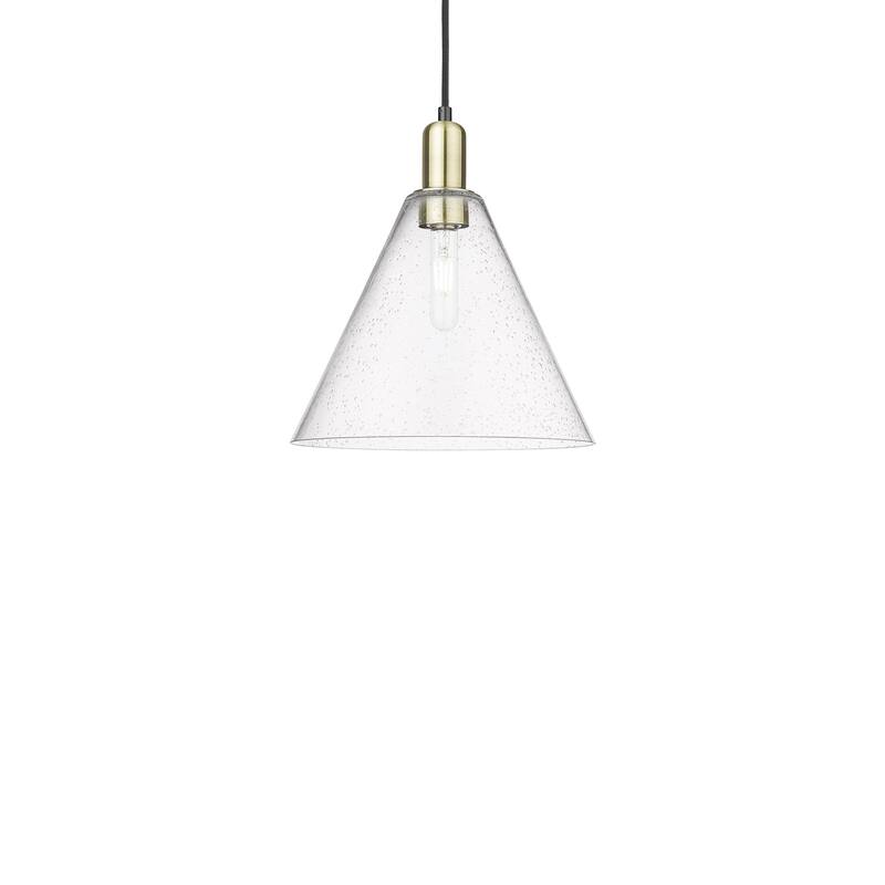 Innovations Lighting 716-1P-14-12 Berkshire Glass Pendant Berkshire - Black Antique Brass / Seedy
