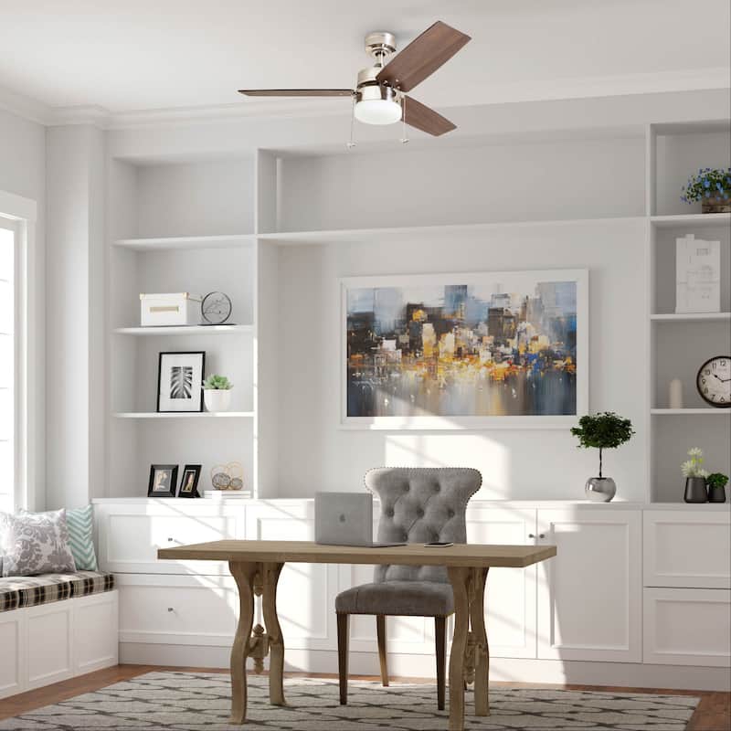 Copper Grove Glenfaba 42-inch Brushed Nickel Ceiling Fan with 3 Barnwood Blades