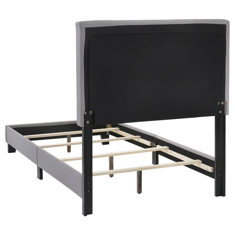 Mapes Transitional Fabric Upholstered Tufted Panel Bed