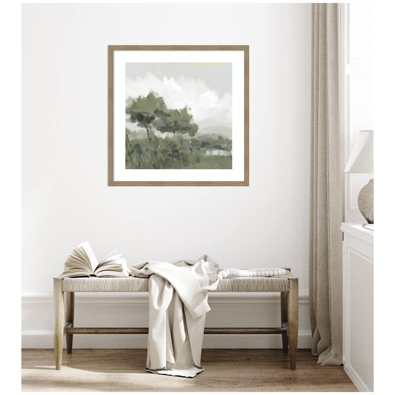 Kate and Laurel Shades of Olive No. 1 by Mary Sparrow Framed Wall Art Print