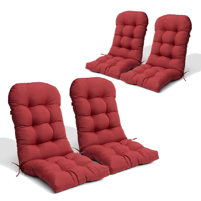 Outdoor Adirondack Chair Cushion Thickened Patio Chair Pad Lounge Rocking Chair Cushion - 4PC - CHILI