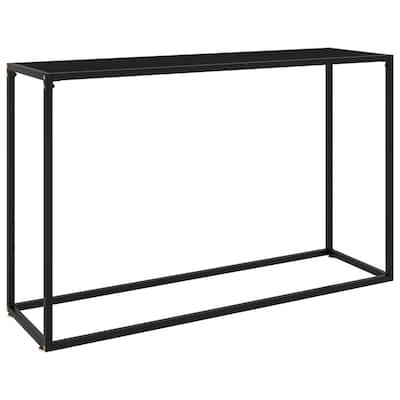 vidaXL Console Table Black 47.2"x13.8"x29.5" Tempered Glass - 47.2" x 13.8" x 29.5"