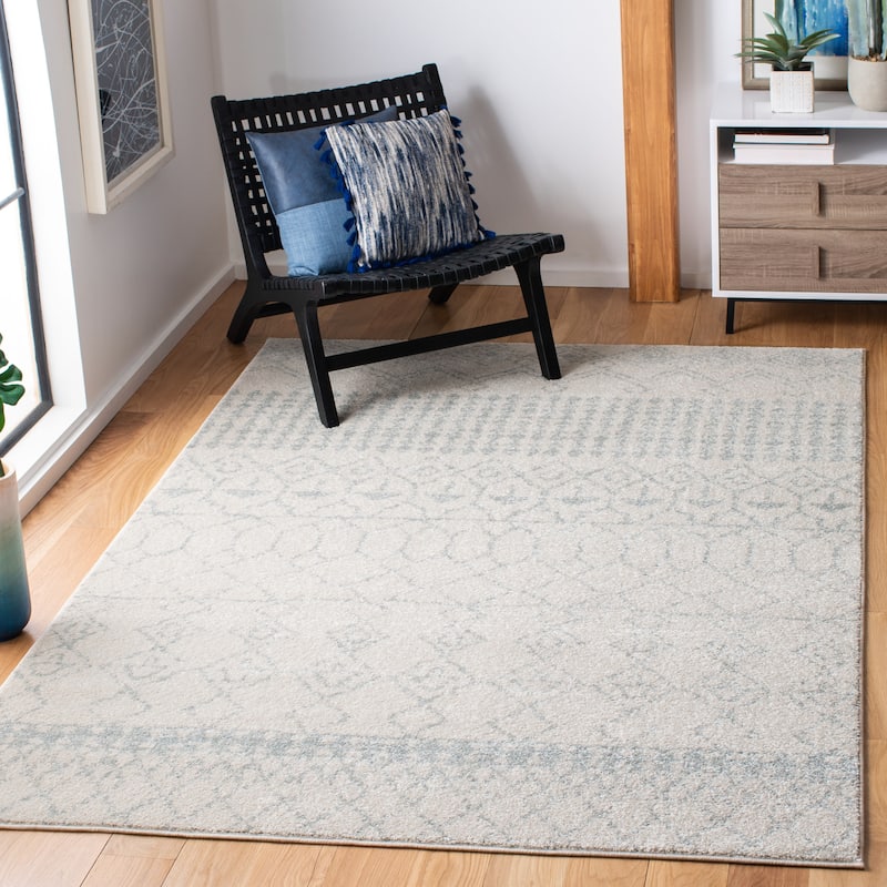 SAFAVIEH Tulum Ethelyn Rustic Moroccan Boho Tribal Rug - 9' x 12' - Ivory/Light Grey - Runner/Rectangle