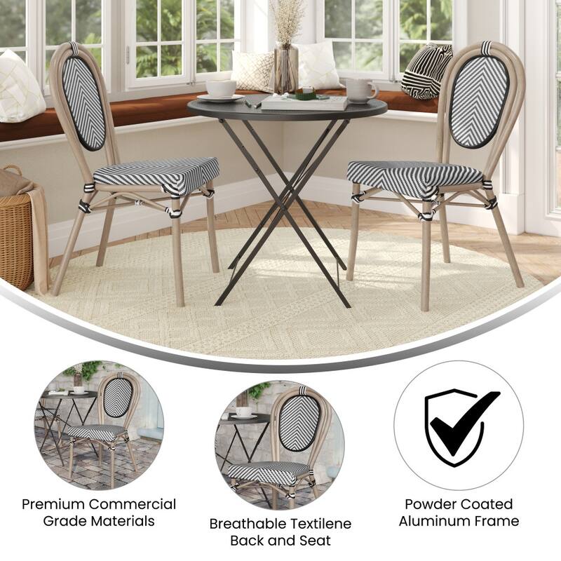 Stacking Bistro Chairs with Metal Frames