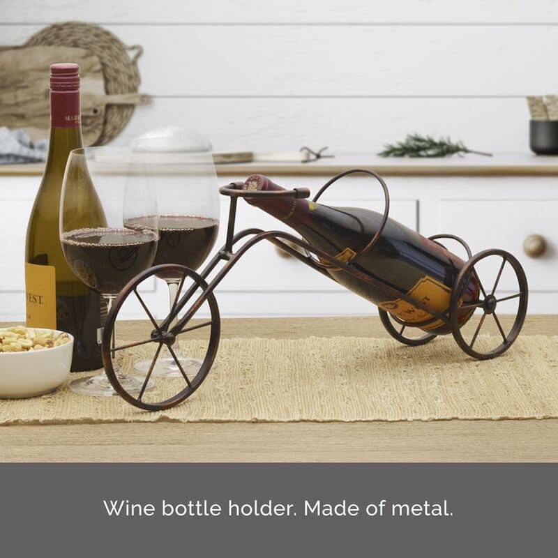 Elements Metal Cart Wine Holder, 20X8 Inch