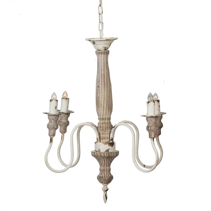 4 - Light Wood Chandelier