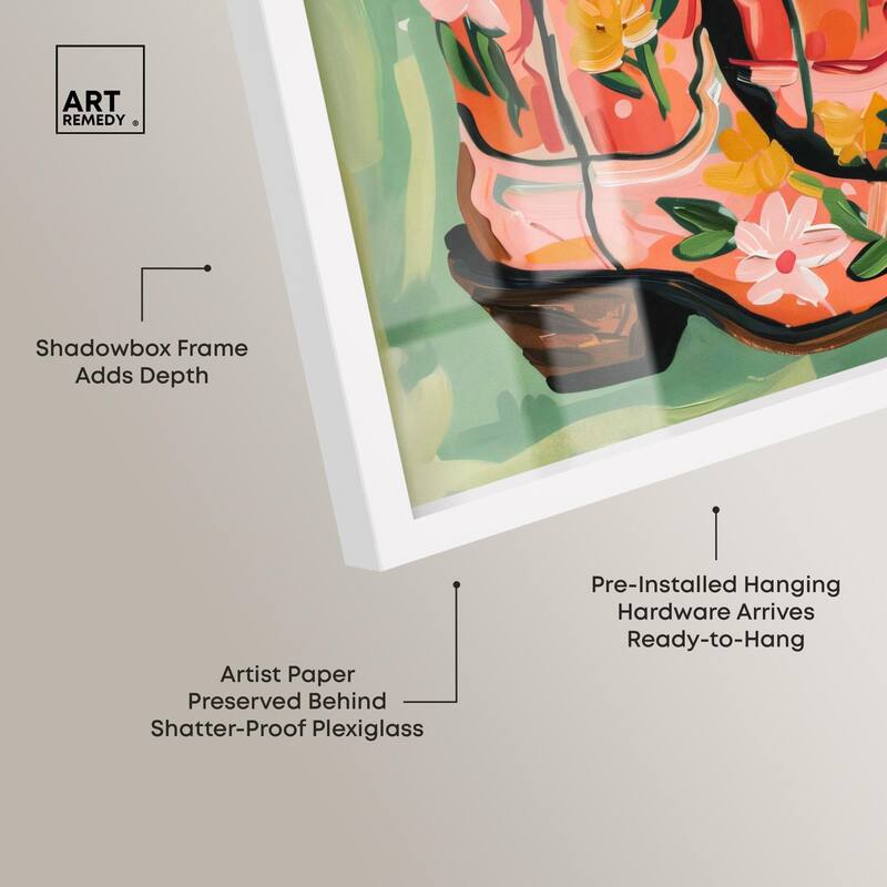 Wildflower Cowboy Boots Shadowbox by Art Remedy