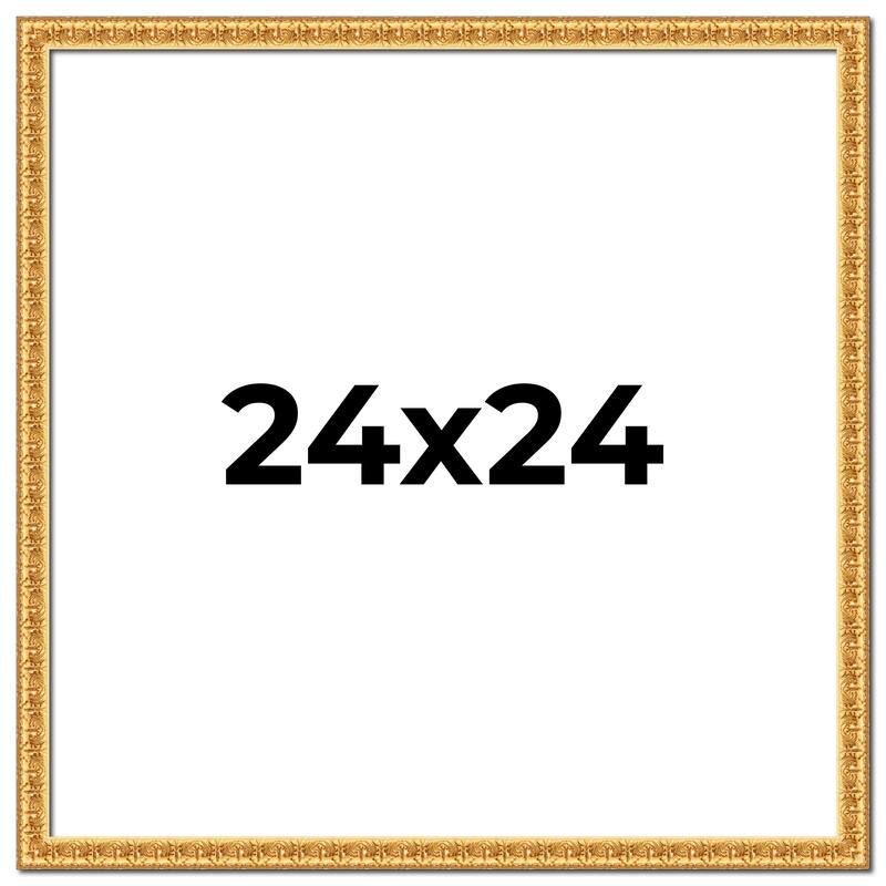 24x24 Frame Gold Real Wood Picture Frame Width 1 inches | Interior
