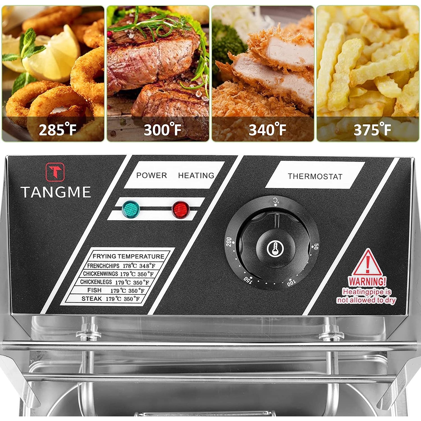 Commercial Deep Fryer with Basket, 1700W 12.7QT/12L Large Capacity Electric  Deep Fryers, 0.6mm Thickened Stainless Steel Countertop Oil Fryer with