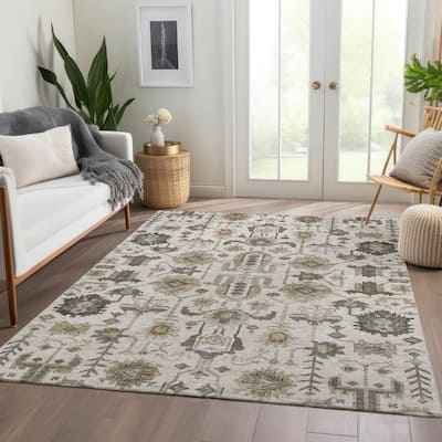 Machine Washable Indoor/ Outdoor Chantille Boho Rug