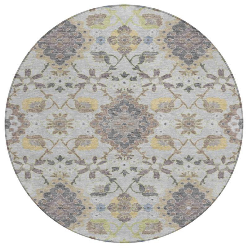 Machine Washable Indoor/ Outdoor Boho Traditional Chantille Rug