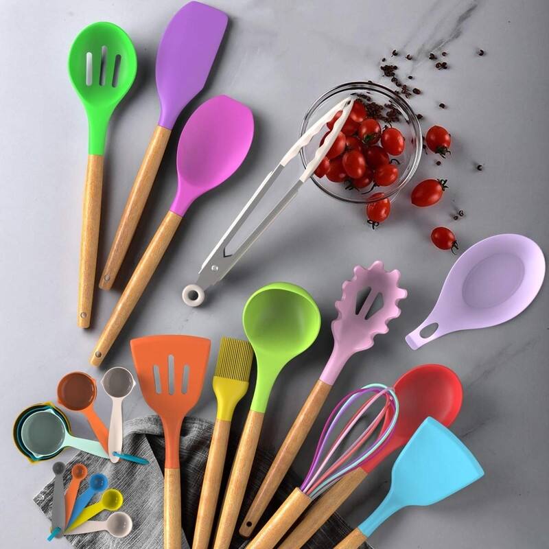 Kitchen Cooking Utensils Set, 33 pcs Non-Stick Utensils Spatula Set with Holder