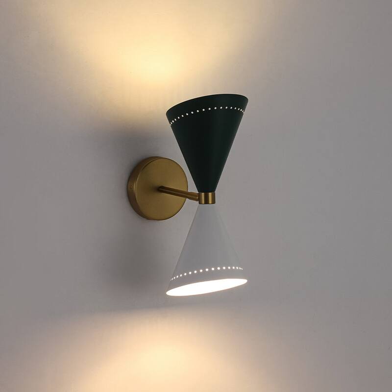 Modern Stylish 2-Light Colorblock Hourglass Bathroom Wall Lamp