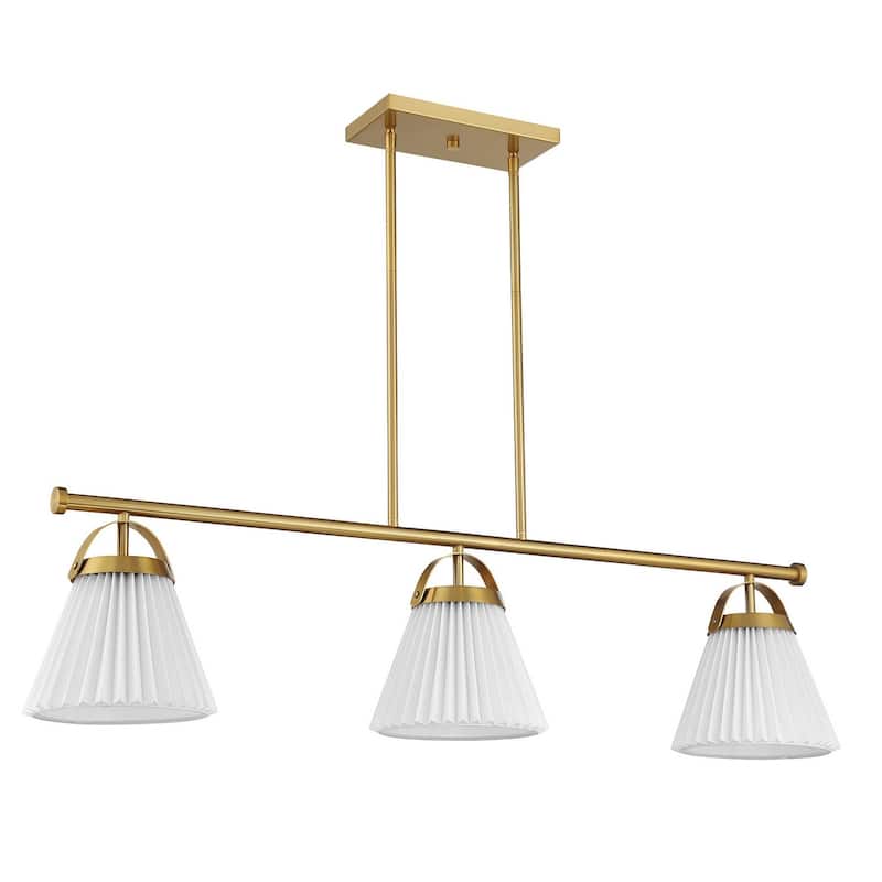 3-Light Linear Chandelier By Trade Winds - Natural Brass