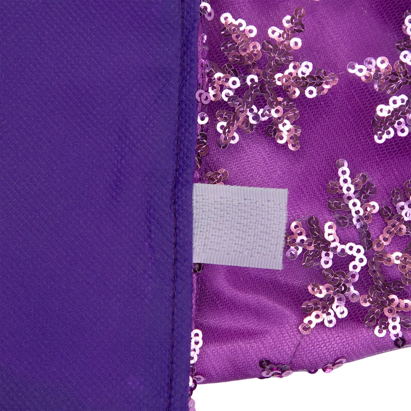 Sequin Snowflake Mini Christmas Tree Skirt - Purple - 20"