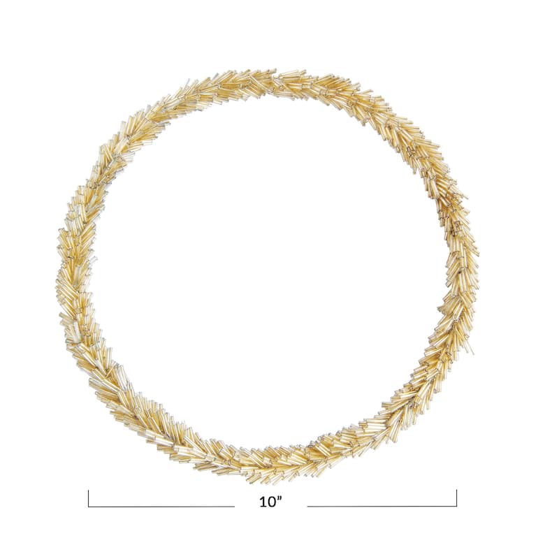 Round Wire and Glass Bead Wreath