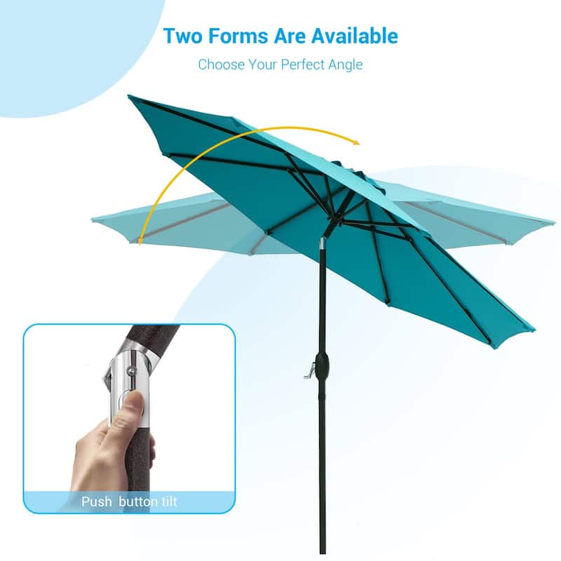 Bonosuki 9ft Patio Umbrella Market Table Umbrella with Tilt and Crank