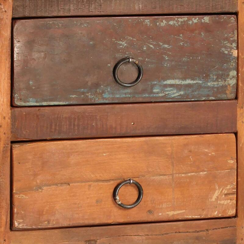 Journee Distressed Painted Reclaimed Hardwood 2-Drawer Lamp Table