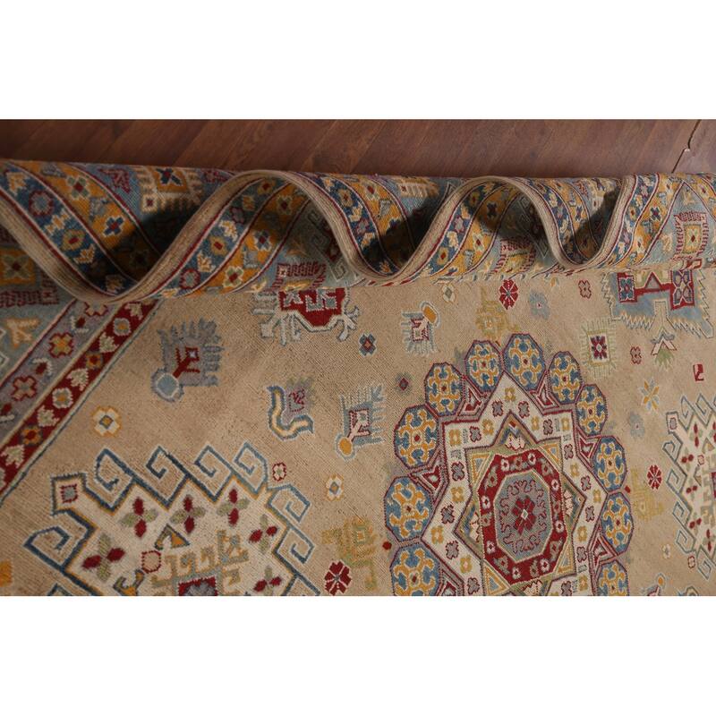 Geometric Kazak Area Rug Handmade Bedroom Wool Carpet - 8'4" x 11'3"