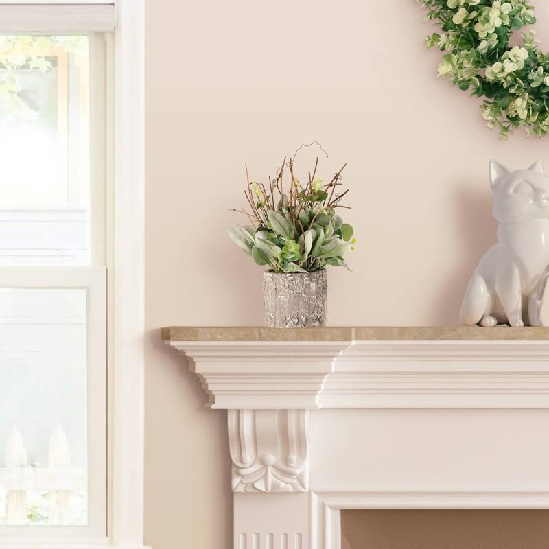 11" Potted Artificial Lambs Ear Plant with Twig