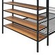 preview thumbnail 9 of 12, Black Multifunctional Twin Over Full Kids Bunk Bed with 5-TierShelf
