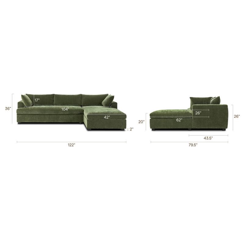 Poly & Bark Milo Left-facing Sleeper Sectional