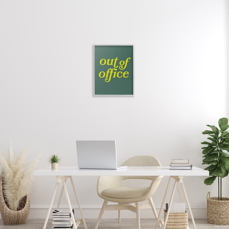Stupell Minimal Out Of Office Framed Giclee Art Design By Victoria Barnes