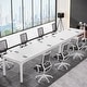 preview thumbnail 17 of 65, 6.5FT Conference Meeting Seminar Business Table Set for 8-12 Person (Set of 2) White