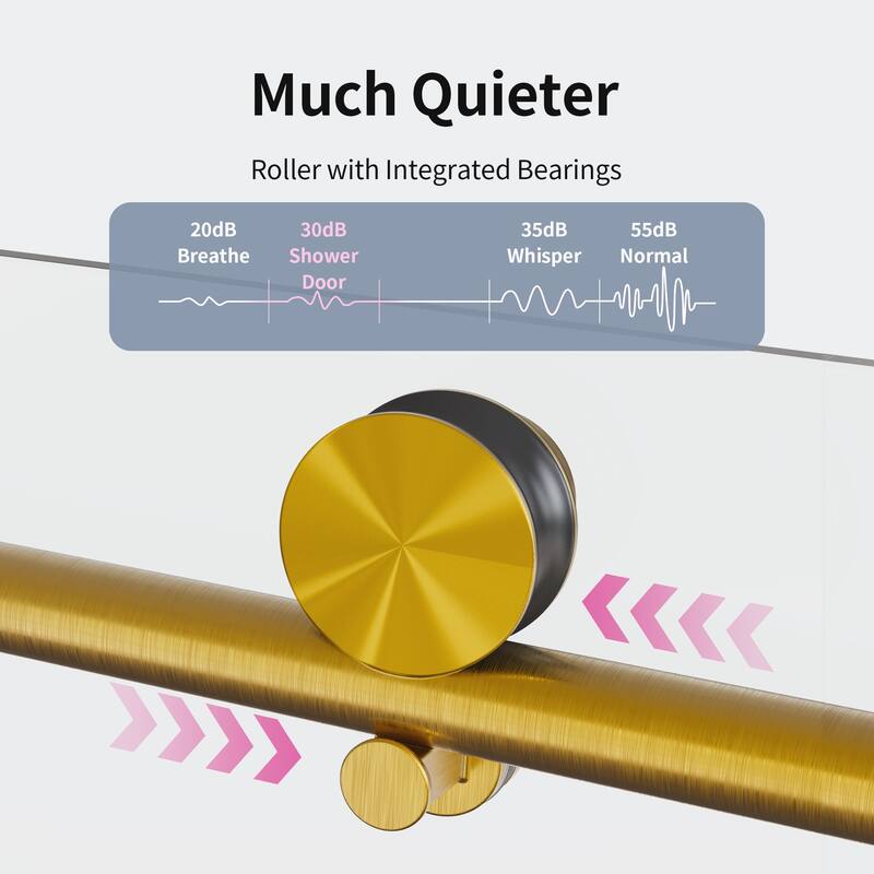 46-48" Frameless Sliding Shower Door with Soft-Close, 8mm Tempered Glass, Adjustable Single Bypass Design - 48x76"