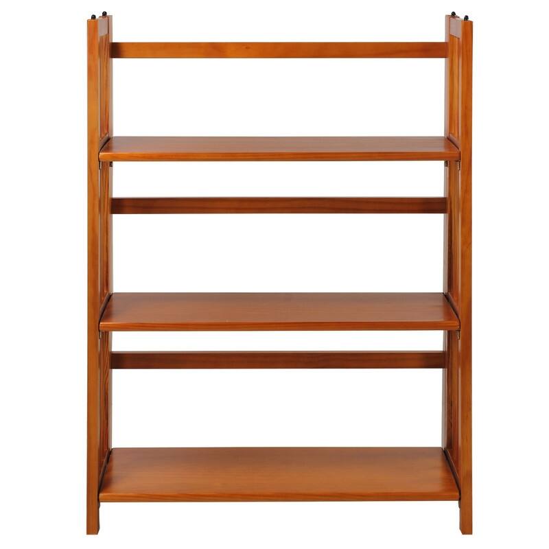 Porch & Den Edgemont Folding Stackable 27.5-inch Bookcase - Honey