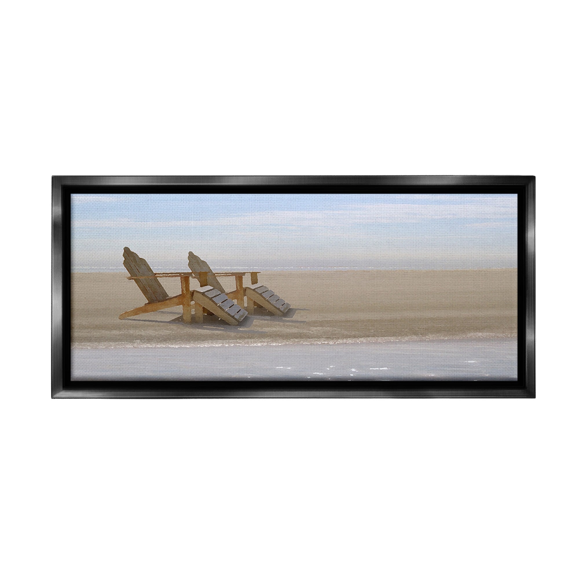 Stupell Beach Chairs by Shore Framed Floater Canvas Wall Art Design By Noah Bay