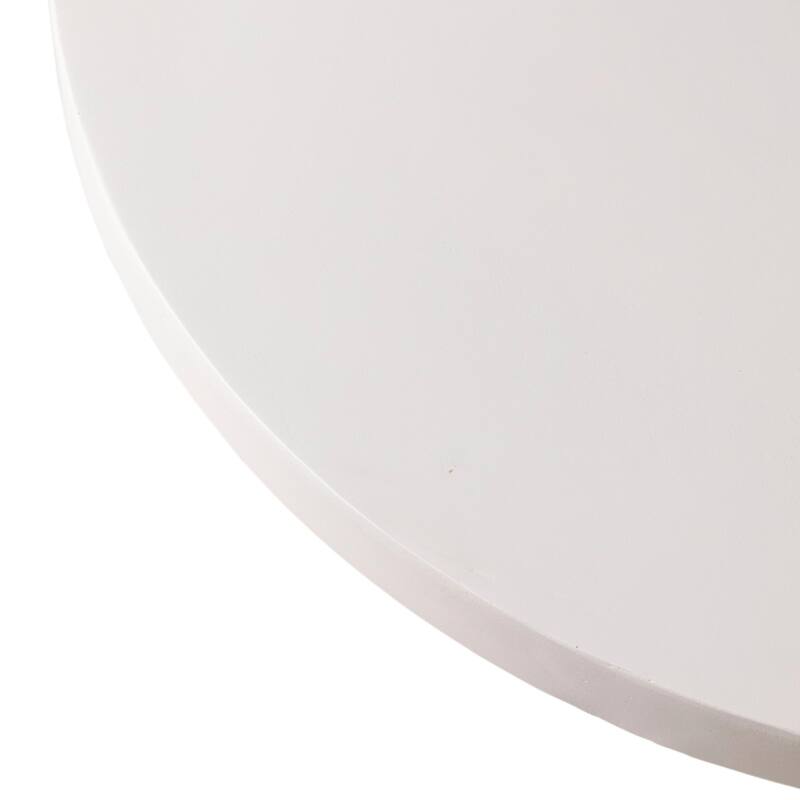 Modern Fiberstone Side Table With Round Tabletop and Pedestal Base