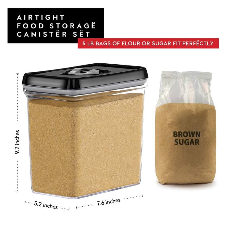 Large Airtight Food Storage Containers Clear Plastic Bulk Food Pantry & Kitchen Storage Containers,Sugar & Baking Supplies 4 Pcs