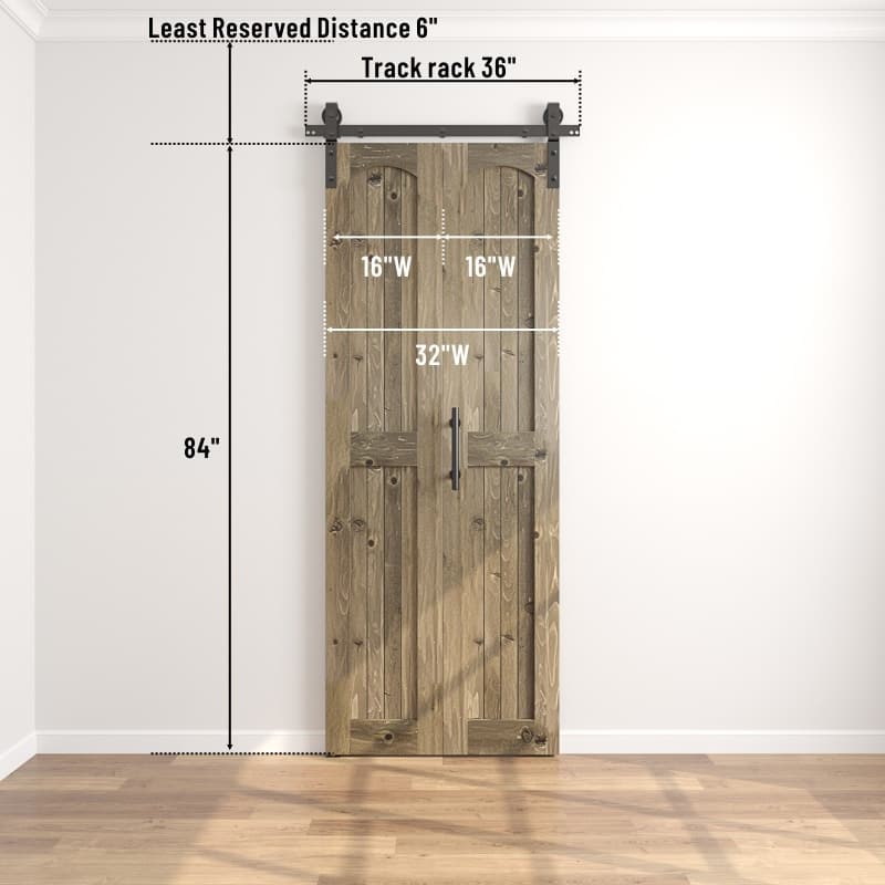 Coast Sequoia Arch Top 30in./36in./48in./60in./72in./96in. x 84in. Knotty Pine Wood Unfinished Bi-Fold Door With Hardware Kit