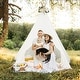 preview thumbnail 10 of 8, Costway 85'' Height 5 Sides Huge Lace Play Tent for Kids Adult Wedding - 80.5" x 75" x 85"(L x W x H)