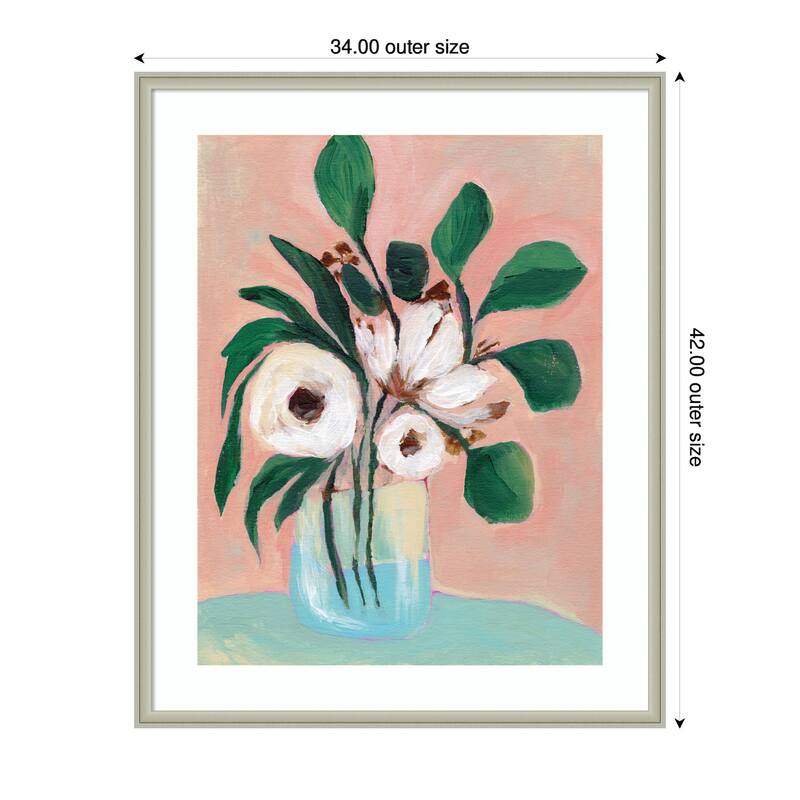 Kate and Laurel Framed Art Blush in Bloom by Nikita Jariwala