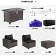 preview thumbnail 59 of 125, Kullavik 13 Pieces Outdoor Patio Furniture Set with Fire Pit Table w/ Wide Armrests