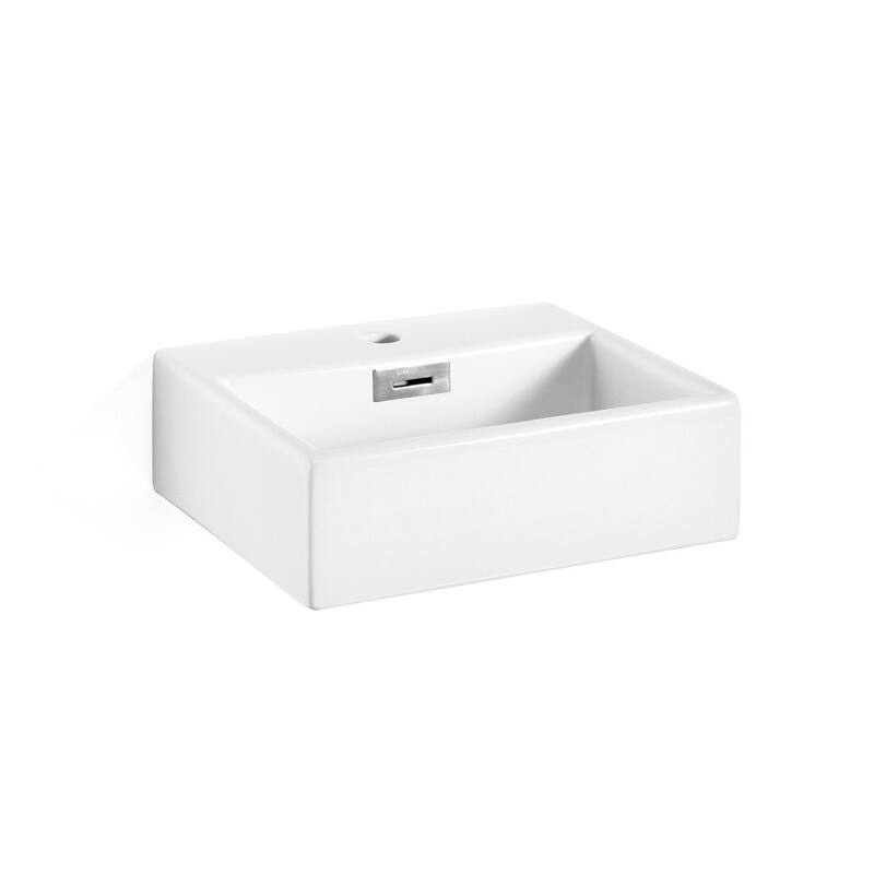 WS Bath Collections Quarelo 16-3/4" Vessel or Wall Mounted Bathroom - White