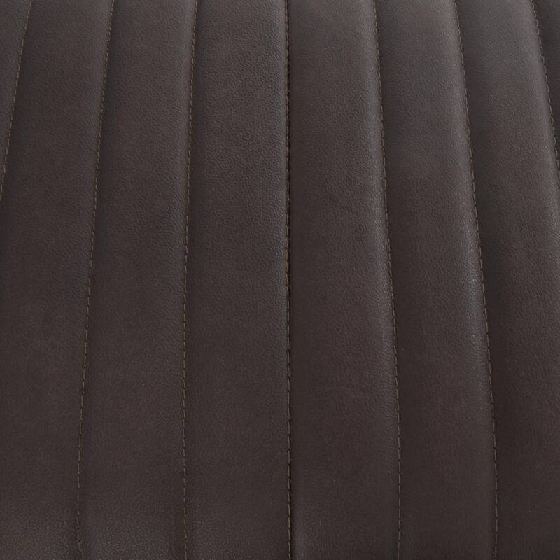 Leather Upholstered Home Bench with Linear Tufted Panels and Black Metal Hairpin Legs - Brown or Dark Brown - Roche River Decor