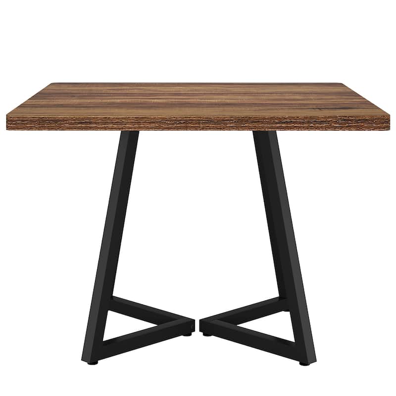 31.5" Square Dining Table for 2-4, Industrial Kitchen Table with Black Metal Frame, Small Space Dining Room Table (Table only)