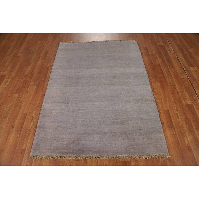 Gabbeh Accent Modern Rug Hand-Knotted Wool Carpet - 3'7" x 5'0"