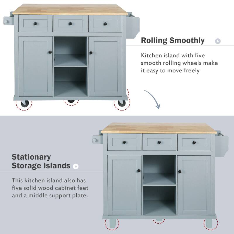 Chichoice Kitchen Islands & Carts with Storage on Wheels, Rolling Kitchen Island Cart with Drop Leaf Countertop