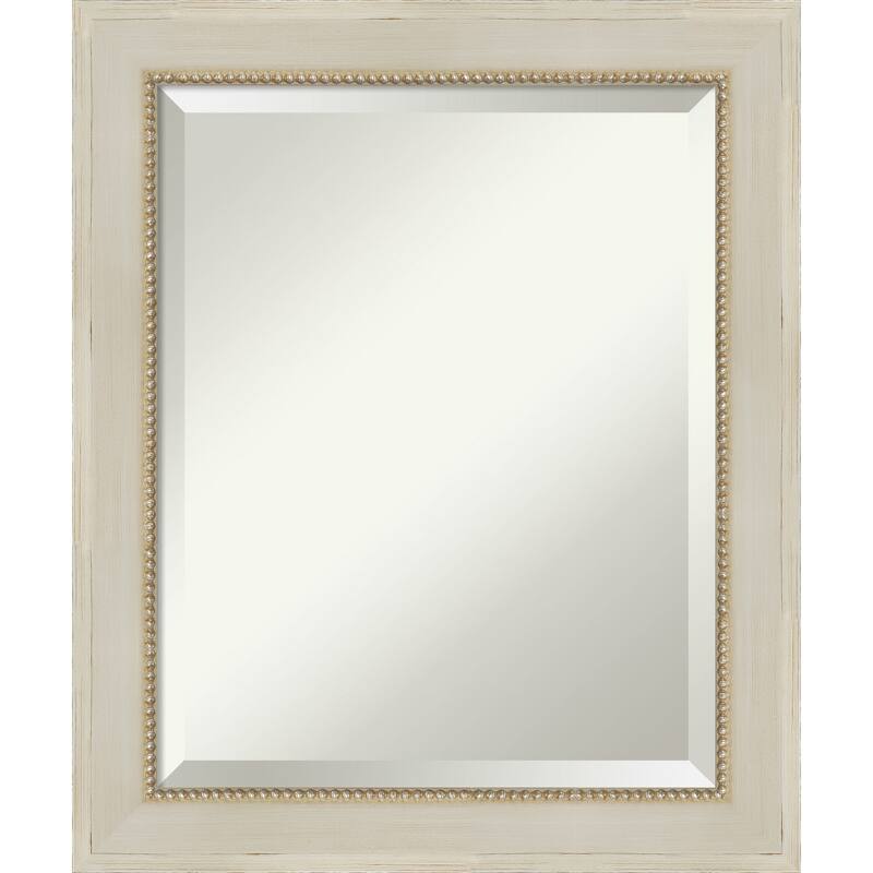 Beveled Wood Bathroom Wall Mirror - Parthenon Cream Frame - Parthenon Cream