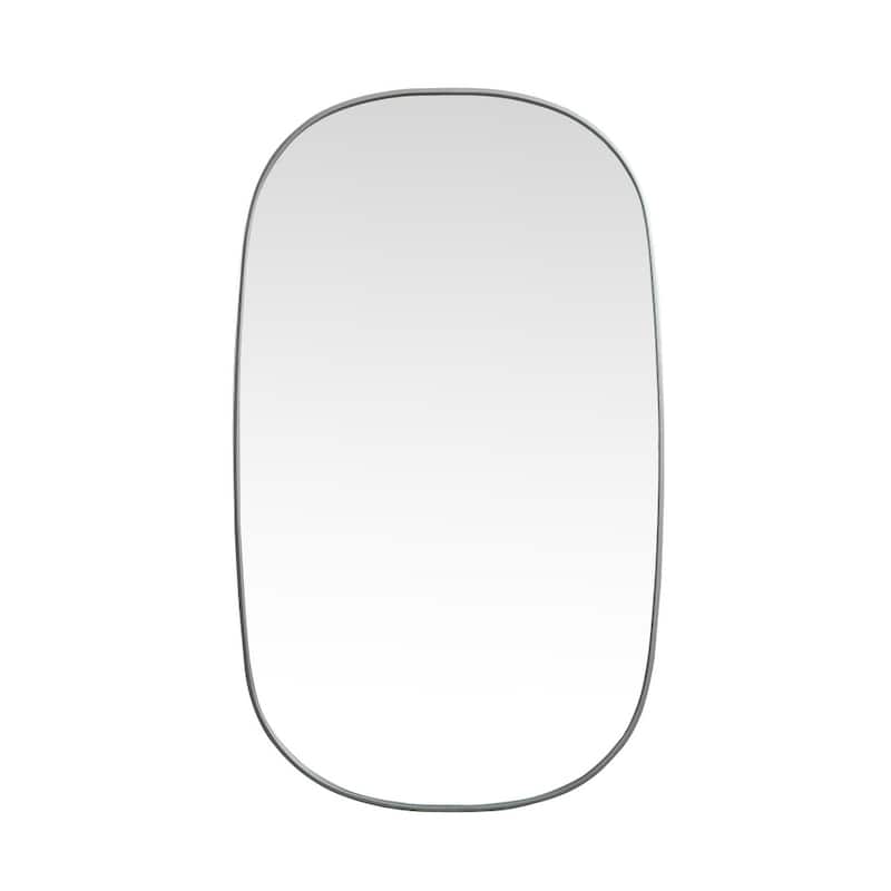 Indigo Home Metal Frame Oval Mirror 36x60 Inch - Silver