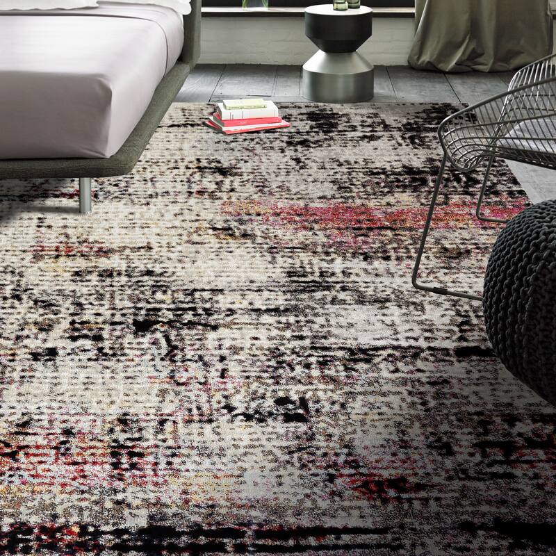 Porch & Den Polsky Granite / Sunset Abstract Indoor/Outdoor Area Rug