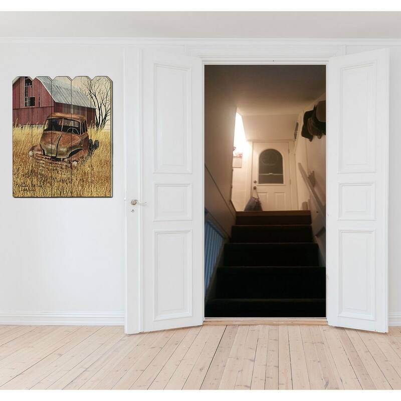TrendyDecor4U Traditional "Granddads Old Truck" Printed Wall Art on a Wood Fence by Billy Jacobs