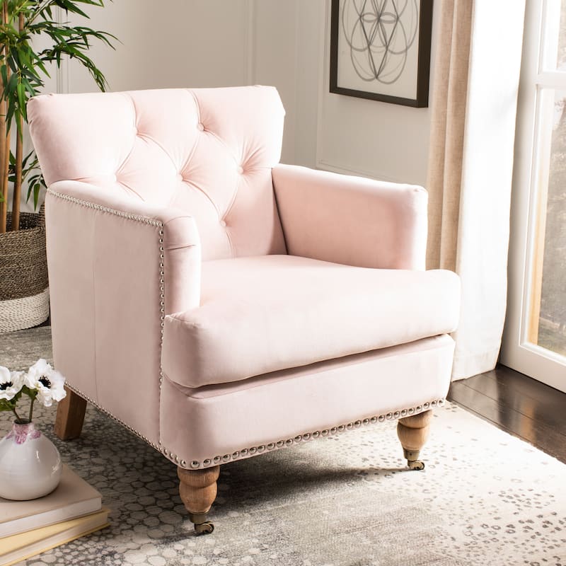 SAFAVIEH Tori Antiqued Tufted Club Chair - 28" x 34.4" x 32.7". - 28"W x 34"D x 33"H