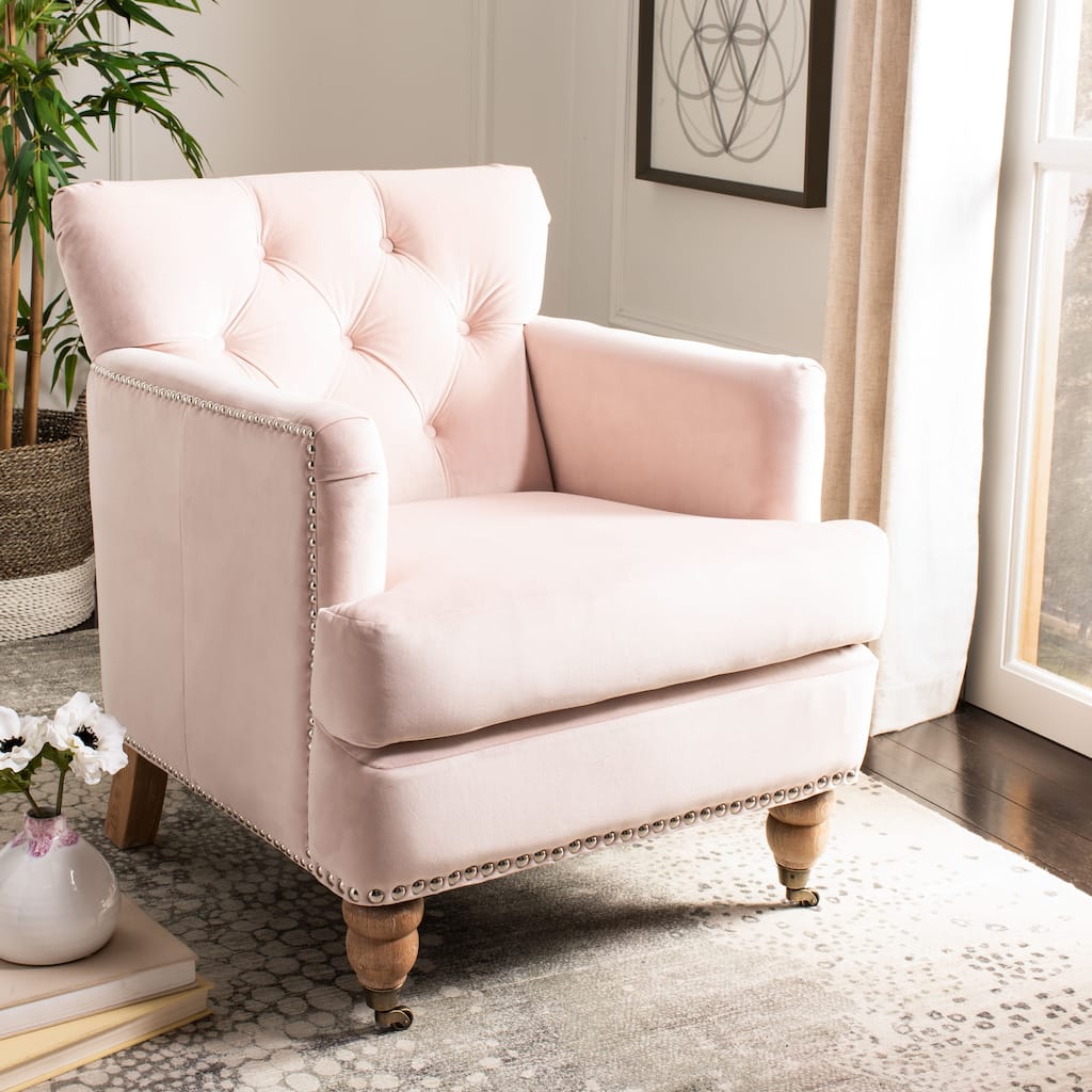 SAFAVIEH Tori Antiqued Tufted Club Chair - 28" x 34.4" x 32.7". - 28"W x 34"D x 33"H