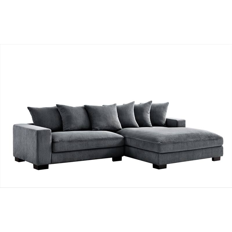 Us Pride Furniture Payan 102.4" Wide Corduroy L-Shape Sectional Sofa